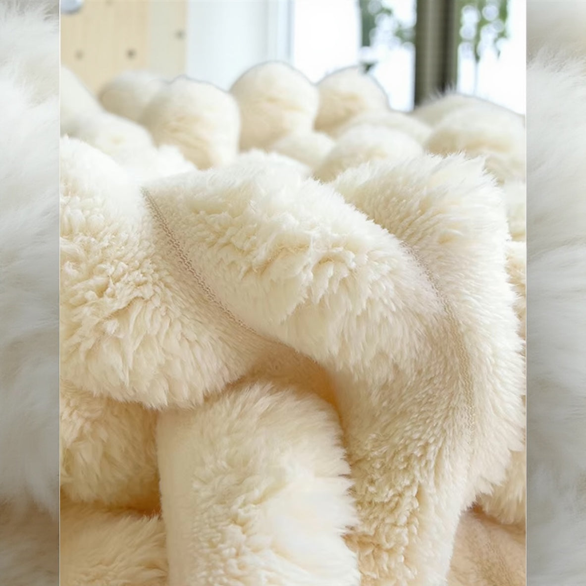 The Divine Vine Luxe Double-Sided Velvet & Fur Throw